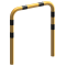 Anti-nudge hoop | steel tube  76 mm | yellow / black | total width: 1000 mm | height above ground: 650 mm | for casting in concrete
